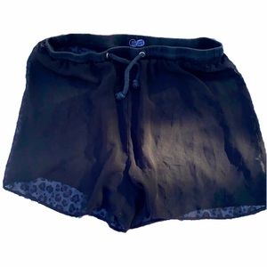 Cheap Monday black see thru drawstring beach shorts XS